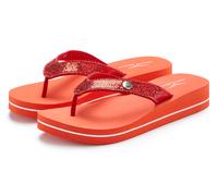 Badezehentrenner VENICE BEACH "Sandale, Badeschuh, Badelatsche, Flip Flop, Badeschlappe, Pantolette", Damen, Gr. 35, orange (rot), Obermaterial: 100% Textilmaterial. Decksohle: 100% Synthetik. Futter: