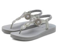 Badezehentrenner VENICE BEACH "Sandale, Badeschuh, Badelatsche, Flip Flop, Badeschlappe, Sommerschuhe", Damen, Gr. 44, grau, Obermaterial: 100% Lederimitat. Decksohle: 100% Synthetik. Futter: 100% Led