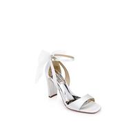 Badgley Mischka Kim Damen-Sandale mit Absatz, weiß - white satin, 38.5 EU