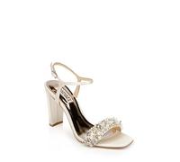 Badgley Mischka Damen Teenie, Elfenbeinfarbenes Satin, 39-40 EU