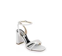 Badgley Mischka Women's Feisty Heeled Sandal, Weicher weißer Satin., 35-36 EU