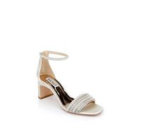 Badgley Mischka Women's Kameryn Heeled Sandal, Elfenbeinfarbenes Satin, 40 EU