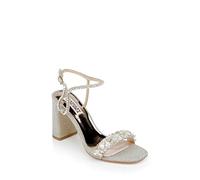 Badgley Mischka Women's Tanisha Block Heel Sandal Heeled, Platin, 36 EU