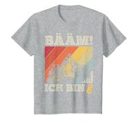 Bääm Ich Bin 8 Bagger Baustelle Baggern Handwerker T-Shirt, Kinder, Grau Meliert, 128