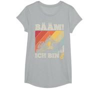 Bääm Ich Bin 8 Bagger Baustelle Baggern Handwerker T-Shirt, Mädchen, Grau Meliert, XS