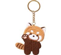 Bären-schlüsselanhänger, 1 Stück Roter Panda Plüsch-schlüsselanhänger, Bären-schlüsselringe Plüsch, Süßer Stofftier-schlüsselanhänger, Bären-spielzeug-schlüsselanhänger Für Mädchen-jungen-tasche