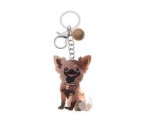 Baesics® Schlüsselanhänger 3D Chihuahua Braun aus Acetat, Haptisches Design zum Fühlen, handgefertigt, Hochwertiger Begleiter & Geschenkidee, Statement-Piece für Tasche & Schlüssel, Taschenanhänger