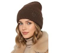 Baesics Wintermütze Braun mit Herz Damen Herren Unisex, weiche kuschelige Strickmütze Beanie, elastisch und warm, One Size für Herbst und Winter, Alltag und Outdoor, Geschenk Frauen Männer