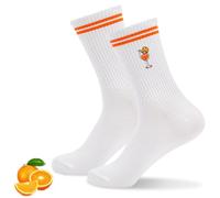 Bafiwu Aperol Socken Damen 39-42/35-38, Socken Aperol Spritz Damen, Lustige Tennissocken mit Motiv Holy Aperoli Kostüm Accessoires Aperol Geschenk für Aperol-Liebhaber