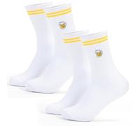 Bafiwu Biergeschenke für Männer, 2 Parr Bier Socken Herren 43-46/38-42, Biersocken Tennissocken mit Motiv Lustige Socken Bier Geschenk für Männer Geburtstag MäNnertag Oktoberfest Accessoires