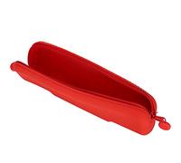 BAFOVY Silikon-Federmäppchen, Weiche, wasserdichte Mini-Reise-Make-up-Tasche mit Rundem, Rutschfestem Zugring für Schul- und Geschäftsreisen (rot (klein))