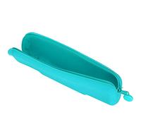 BAFOVY Silikon-Federmäppchen, Weiche, wasserdichte Mini-Reise-Make-up-Tasche mit Rundem, Rutschfestem Zugring für Schul- und Geschäftsreisen (grün (klein))