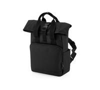 BagBase Recycled Mini Twin Handle Roll-Top Backpack Black 23 x 32 x 11 cm (BG118S)