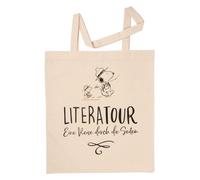 The Peanuts Snoopy Stoffbeutel - Literatour - Eine Reise durch die Seiten Jutebeutel Tragetasche Baumwolltasche Beige Naturfarben