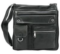 BAG STREET - Damen Handtasche mit vielen Fächern - Vintage Umhängetasche Crossbody Schultertasche - 32 x 32 x 14 cm (Schwarz)