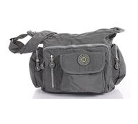 Bag Street Damen Handtasche Umhängetasche Beutel Nylon grau