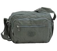 BAG STREET Damen Umhängetasche Leichte Schultertasche Crossbody Bag sportliche Nylon Freizeittasche viel Fächer (Grau)