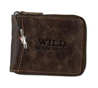 BAG STREET Geldbörse mit Reißverschluss Leder WILD 5267, Farbe:Braun