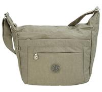 BAG STREET Große Damen Schultertasche Sehr leichte Umhängetasche Crossbody Bag Nylon robuste Freizeittasche (Beige stone)