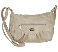 BAG STREET - Mittelgroße Damen Umhängetasche - leichte Schultertasche - elegante Handtasche (Beige)