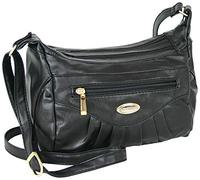 BAG STREET - Mittelgroße Damen Umhängetasche - leichte Schultertasche - elegante Handtasche (Schwarz)