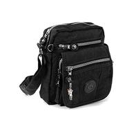 Bag Street Nylon Tasche Damen Herren Umhängetasche schwarz 15x8x18