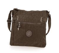 Bag Street Nylon Tasche Damenhandtasche Umhängetasche braun 26x27x9