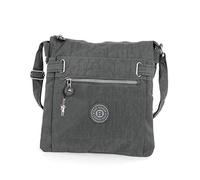 Bag Street Nylon Tasche Damenhandtasche Umhängetasche grau 26x9x27