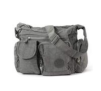 Bag Street Schultertasche Nylon Modische Umhängetasche Crossover Grau 2219