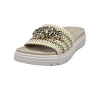 BAGATT Pantoletten - Offwhite/Gold Textil Schuhgröße 41, Weite Normal