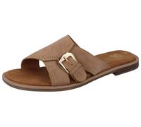 BAGATT Damen Pantolette Schlüpfschuh Schlappen braun sand Veloursleder