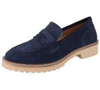 BAGATT India Chennai Damen Slipper Loafers Schlupf Halbschuhe blau Veloursleder