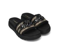 BAGATT Pantoletten - Schwarz/Gold Textil Schuhgröße 40, Weite Normal