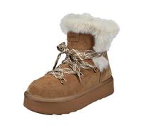BAGATT TT Damen Klassische Stiefel, Frauen Stiefel Warmfutter, Warm gefüttert,schnürstiefel,schnürung,Boots,Brown/Offwhite (6021),41 EU/EU UK