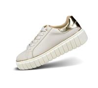 BAGATT TT Damen Low-Top Sneaker, Frauen Schnürer,Halbschuhe,Freizeit,sportlich,Schnuerschuhe,Schnuerer,Schnuerung,beige/Gold (5251),41 EU/EU UK