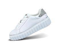 BAGATT TT Damen Low-Top Sneaker, Frauen Schnürer,straßenschuhe,Strassenschuhe,lace-up Shoes,Low-tie,Halbschuhe,White/Black (2010),38 EU/EU UK