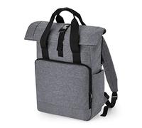 BAG BASE RECYCLED TWIN HANDLE ROLL-TOP LAPTOP BACKPACK GREY MARL