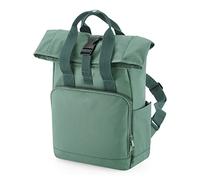 BagBase Recycled Mini Twin Handle Roll-Top Backpack Sage Green 23 x 32 x 11 cm (BG118S)