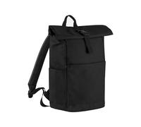 BagBase Rucksack Rolltop Kurierrucksack Wasserabweisend gepolsterte, verstellbare Schultergurte Backpack Schwarz