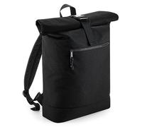 BagBase Kurierrucksack Recycelter Roll-Top Rucksack Backpack Rolltop Notebook Fach Schwarz