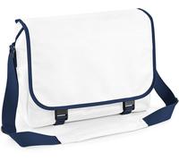 BagBase Messenger Tasche Umhängetasche BG21 white/french navy 38 x 30 x 12 cm