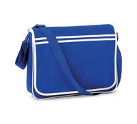 BagBase Messengertasche im Retro-Look Umhängetasche BG71 bright royal/white 40 x 30 x 10 cm