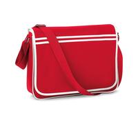 BagBase Messengertasche im Retro-Look Umhängetasche BG71 classic red/white 40 x 30 x 10 cm