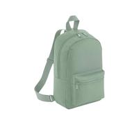BagBase Mini Essential Fashion Rucksack - Dusty Green, strapazierfähiges 600D Polyester Kleiner Rucksack mit Reißverschluss Vordertasche, gepolstertem Rückenteil, verstellbaren Trägern und Haltegriff