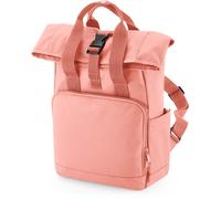 BagBase BG118S Recycled Mini Twin Handle Roll-Top Backpack - Blush
