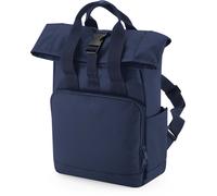 BagBase Rucksack BG118S – Recycelter Mini Rolltop mit Doppelgriff – Navy Dusk 23 x 32 x 11 cm