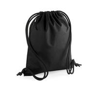 BagBase Recycled Gymsac Turnbeutel verdeckte Geheimtasche Schwarz