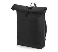 BagBase Roll-Top-Rucksack BG855 – britischer Stil, funktionales Design – Schwarz