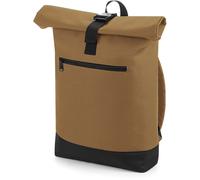 BagBase Roll-Top-Rucksack BG855, britischer Stil, funktionales Design, Caramel 32 x 44 x 13 cm
