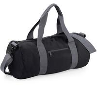 BagBase Runde Sporttasche Sport- und Reisetasche BG140 black/graphite grey 50 x 25 x 25 cm